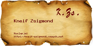 Kneif Zsigmond névjegykártya